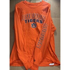 Russell Auburn Tigers Crew Neck Long Sleeve T-shirt Men's Large 42-44 Orange